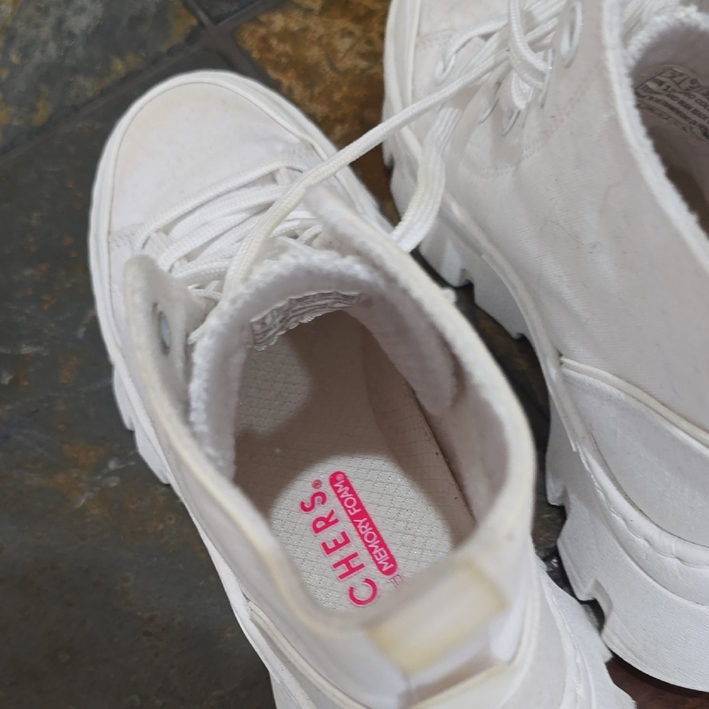 White High-Top Sneakers - Picture 4 of 5